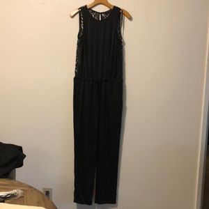 BCBG black silk formal romper XS